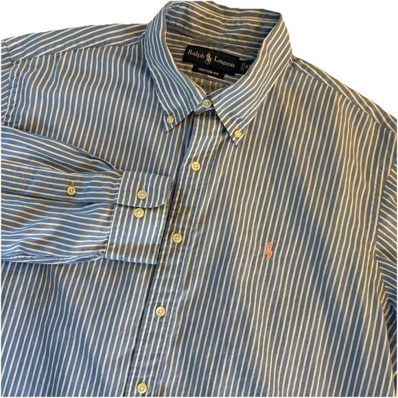 Polo Ralph Lauren Men’s Custom Fit Long Sleeve Button Down Shirt Striped Sz XL - Picture 1 of 12